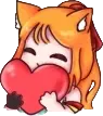 Ayako holding a heart